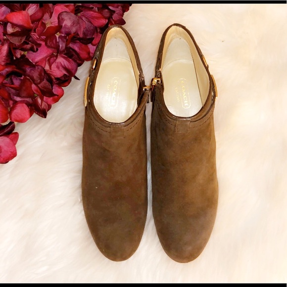 COACH Olive Suede Ankle Bootie - Picture 3 of 6